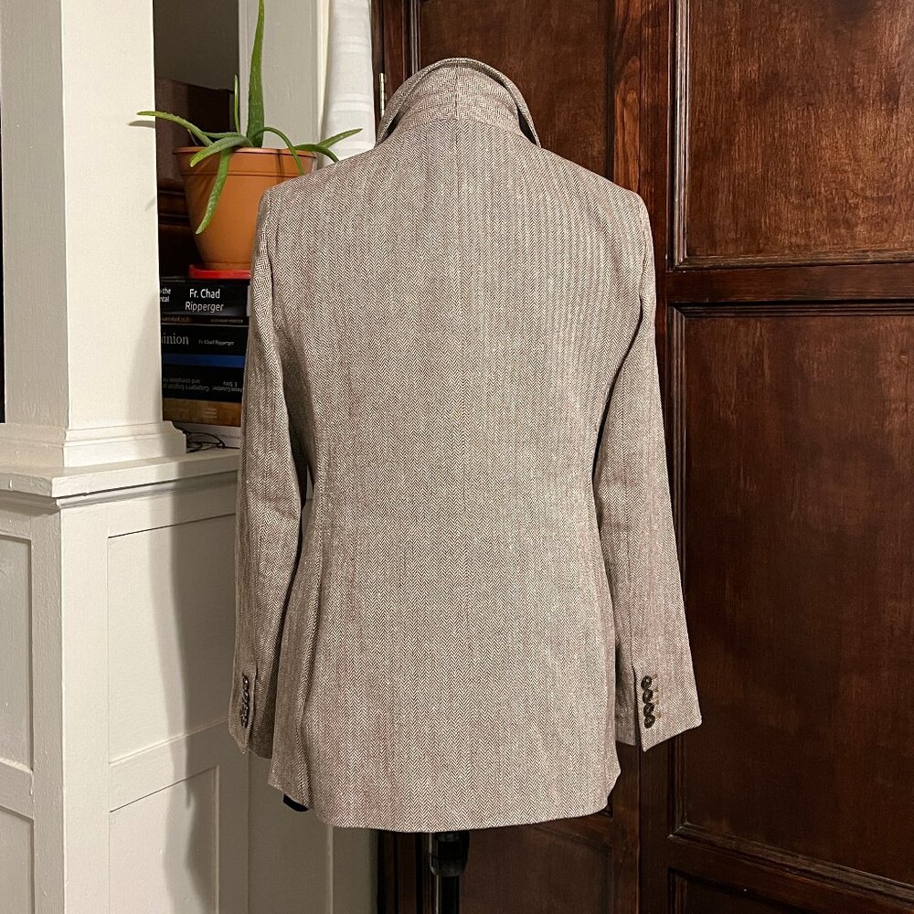 J CREW BRISTOL BLAZER LINEN COTTON BLEND SIZE 8 NEW + THOERY MERINO TEE - Picture 4 of 15